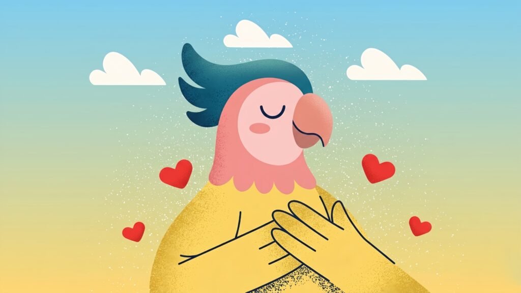 Illustration of self-love and mental health through embracing “cringe” habits
