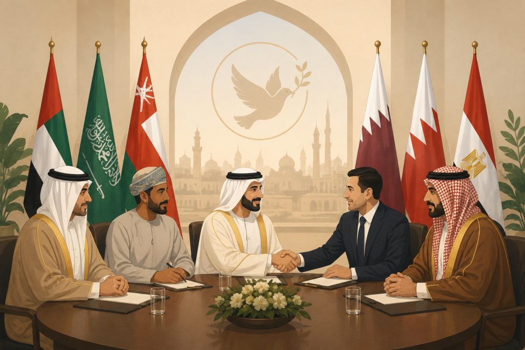 Diplomatic efforts and peace talks between Middle Eastern countries