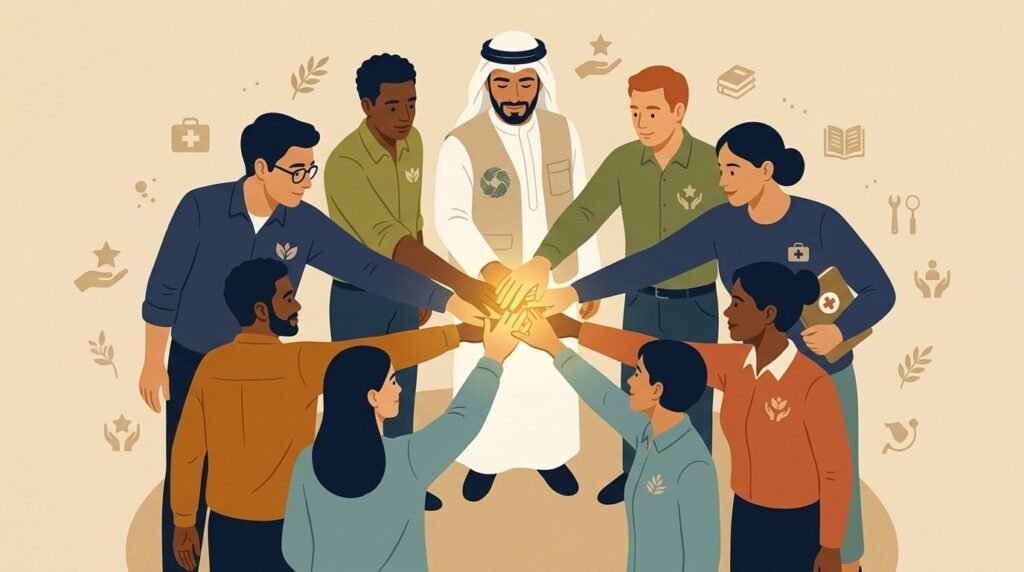 Humanitarian and community support efforts by organizations in the Middle East